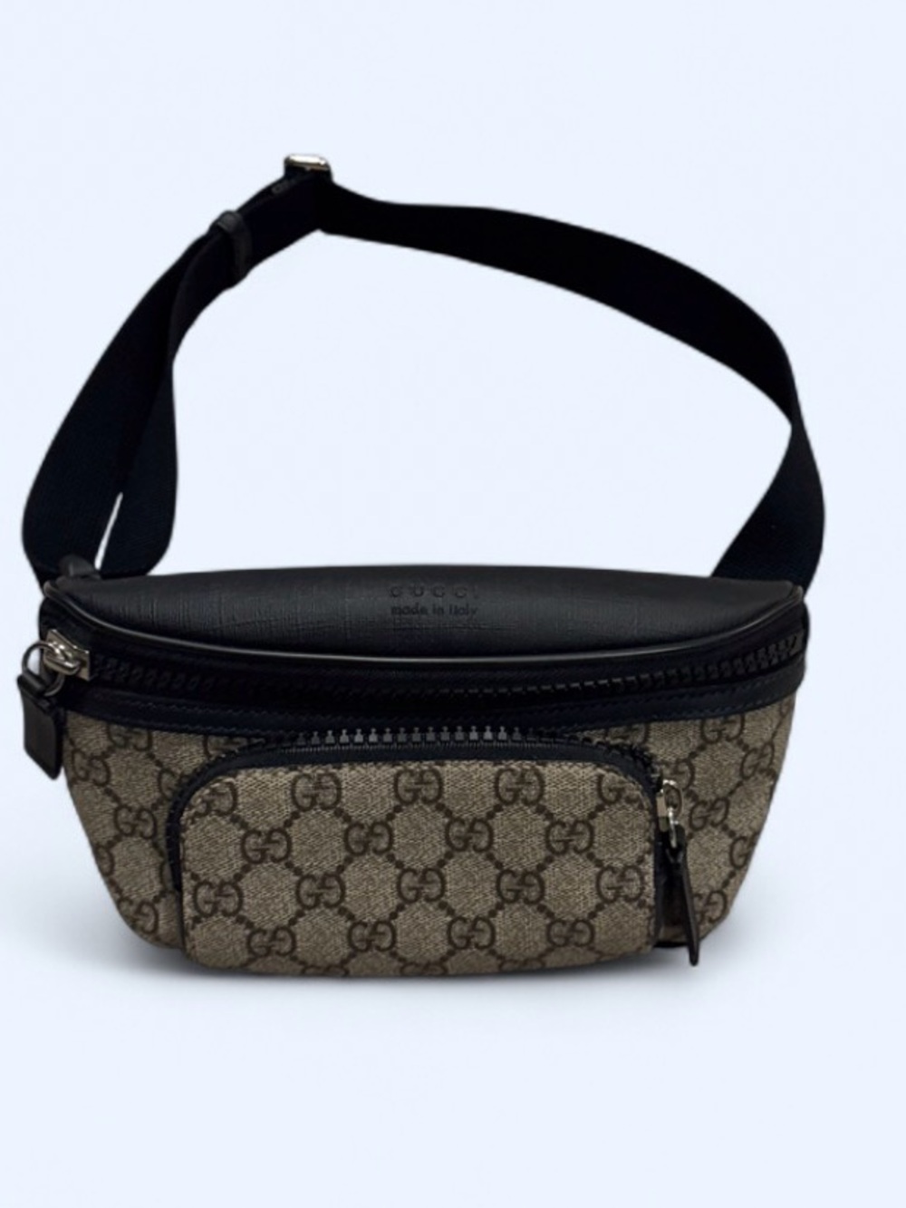 Gucci Brown & Black GG Supreme Belt Bag